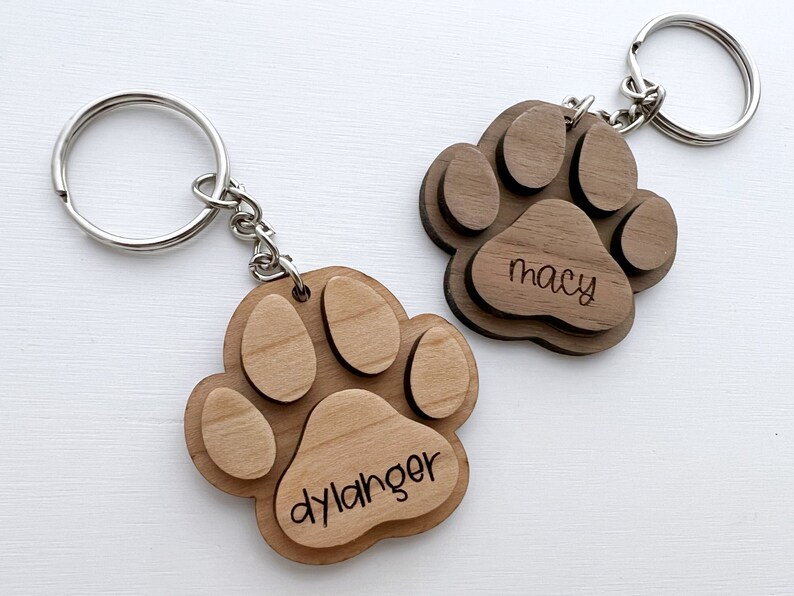Dog Name Keychain Personalized Pet Keychain Gift for Pet Etsy