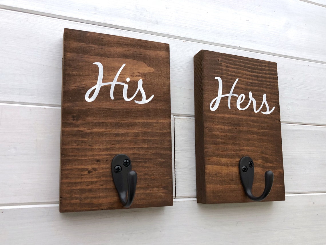 His and Hers Towel Hook His and Hers bath hooks His and Hers Etsy