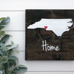 North Carolina Sign NC Home Sign North Carolina Wall Art Charlotte Art Moving Gift North Carolina Gift Gift for College Student image 1