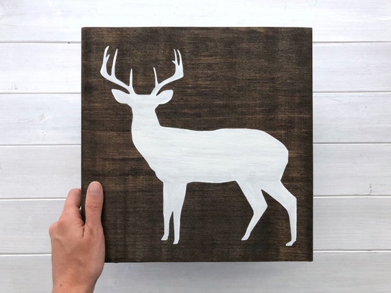 Deer Sign Woodland Nursery Decor Deer Decor Cabin Decor Etsy