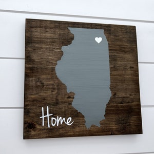 Handcrafted Illinois Home Sign - Home State Gift - Illinois Gift - Illinois Wall Art - Graduation Gift