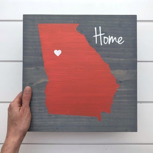 Georgia home sign Georgia wall art Georgia gift Home state sign Customizable gift Georgia decor Wood wall decor image 6