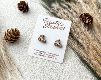 Hypoallergenic Hiking Boot Stud Earrings - Camping Studs - Hiking Gift - Outdoor Themed Earrings