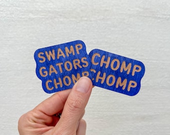 Swamp Alligator Wooden Sticker: Florida Gift, Stocking Stuffer