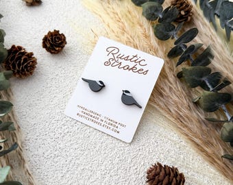 Delicate Chickadee Stud Earrings - Bird-Themed Earrings - Gift for Birdwatchers - Hypoallergenic Jewelry - Mother's Day Gift