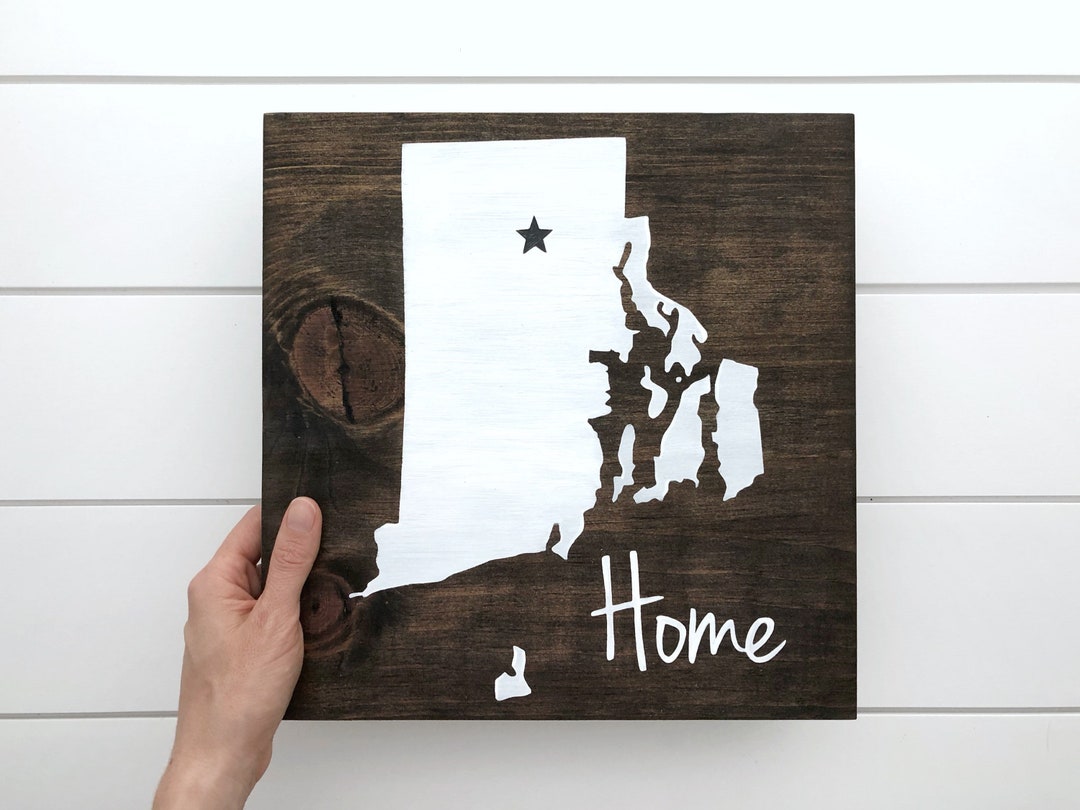 Rhode Island Sign Home State Sign Rhode Island Wall Art Moving Gift