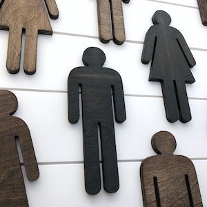 Men and Women Bathroom Figures | Set of 2 | Restroom Sign | Bathroom Stick Figures | Bathroom Wall Decor
