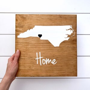 North Carolina Sign NC Home Sign North Carolina Wall Art Charlotte Art Moving Gift North Carolina Gift Gift for College Student image 7