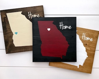Handcrafted Georgia Home Sign - Georgia Wall Art - Georgia Gift - Home State Sign