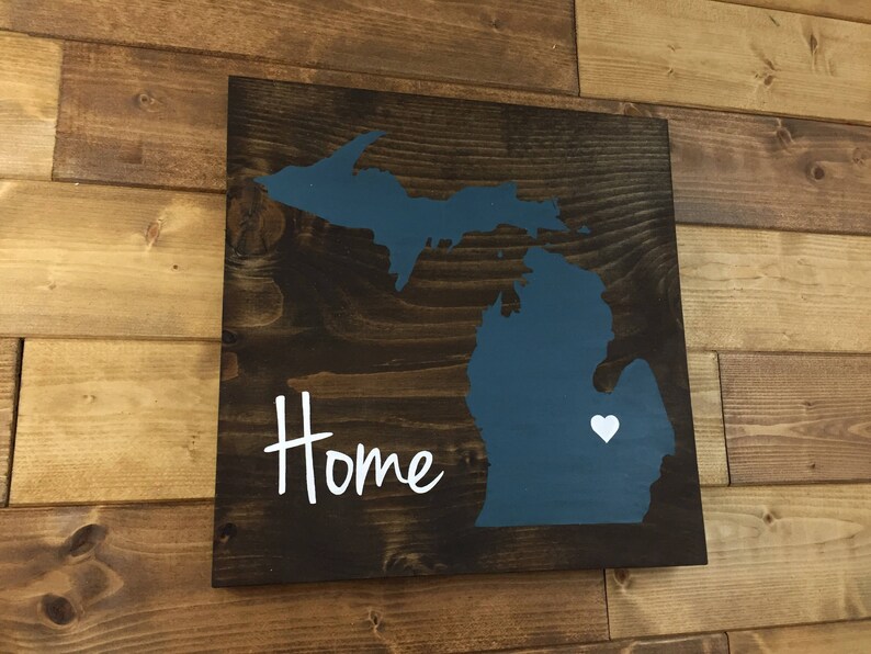 Michigan Wood Sign Michigan wall art Personalized gift Etsy