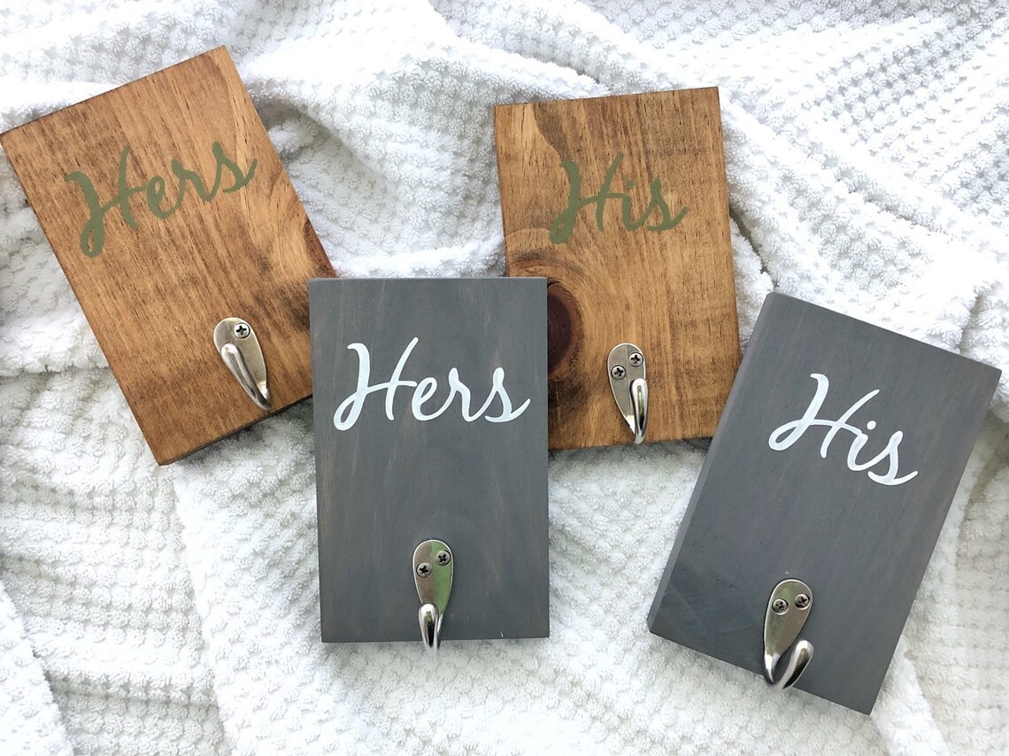 His and Hers Towel Hook His and Hers bath hooks His and Hers Etsy