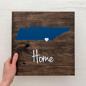 Handcrafted Tennessee Home Sign - Tennessee Wall Art - Tennessee Gift - Home State Sign