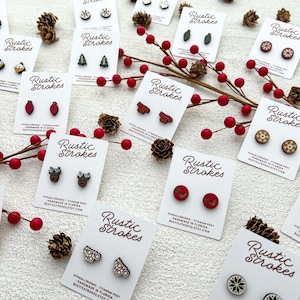 Hypoallergenic Holiday Stud Earrings - Christmas Earrings - Light Bulb Earrings - Snowflake Earrings - Reindeer Stud Earrings