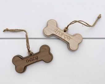 Dog Christmas Ornament | Personalized Pet Christmas Ornament | Gift for Pet Lovers | Dog Name Wooden Ornament | Gift for Dog | New Pet Gift