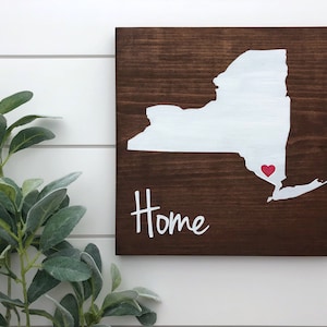 Custom New York Home Sign - New York Wall Art - New York Gift - Home State Gift