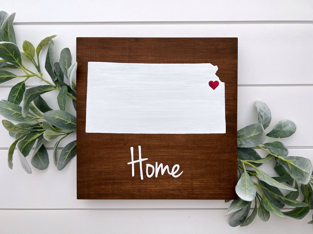Kansas Home Sign Kansas Wall Decor Custom Sign Kansas Wall Art Home
