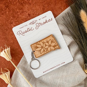 South Dakota Pasque Flower Keychain - South Dakota Gift - Home State Gift - South Dakota Keyring