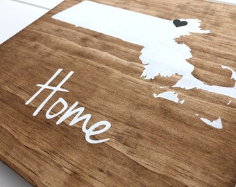 Custom Massachusetts Home Sign - Massachusetts Wall Art - Massachusetts Gift - Massachusetts Decor