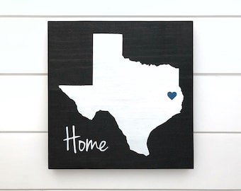 Painted | Texas Wood Sign | Texas wall art | Texas Gift | Custom gift | Home state sign | Moving gift | Texas home decor  | Rustic Texas