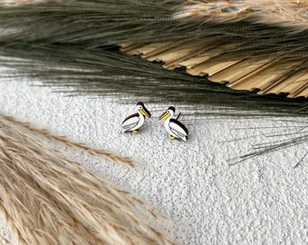 Unique Pelican Stud Earrings - Bird Earrings - Birding Gift - Hypoallergenic Jewelry