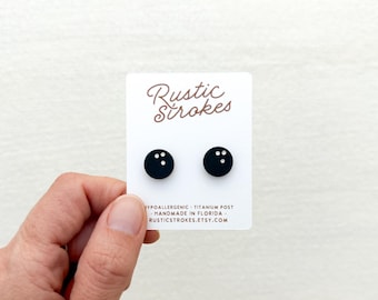 Hypoallergenic Bowling Earrings - Bowling Ball Studs - Bowling Jewelry - Gift for Bowler - Stocking Stuffer