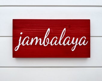 Jambalaya Wood Sign | Louisiana Cajun Kitchen Decor | Louisiana Gift