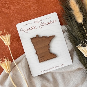 Minnesota Wood Magnet - Home State Minnesota Gift - State Refrigerator Magnet - Unique Corporate Gift