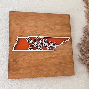 Tennessee Iris Wall Art - Tennessee Gift - State Flower Wall Decor - Customizable TN Sign