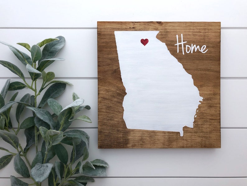 Georgia home sign Georgia wall art Georgia gift Home state sign Customizable gift Georgia decor Wood wall decor image 4