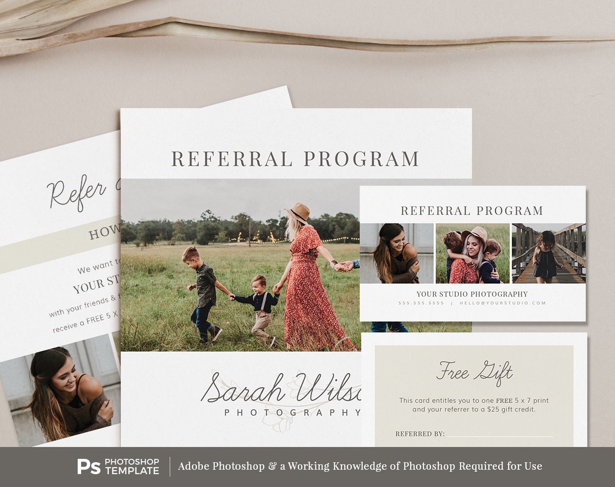 Photography Referral Card Template, INSTANT DOWNLOAD, Photographer Referral  Program, Tell A Friend With Regard To Referral Card Template Free