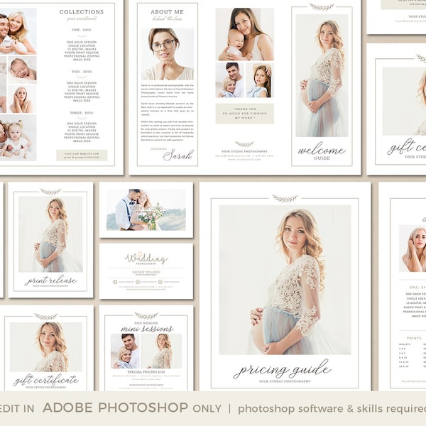 Photography Marketing Set - Photographer Welcome Packet, Photography Marketing Kit, Photographer Branding Kit, Photographer Branding Package