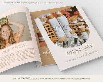 CANVA Wholesale Catalog Template, Boho Wholesale Product Catalog, Editable Catalog, Line Sheet Template, INSTANT DOWNLOAD