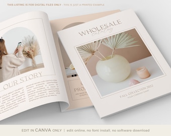 CANVA Wholesale Catalog Template, Boho Wholesale Product Catalog, Editable Catalog, Line Sheet Template, INSTANT DOWNLOAD