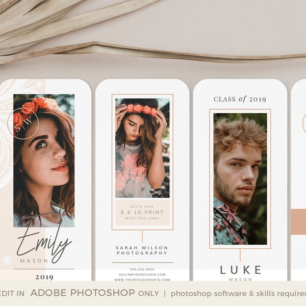 Senior Rep Card Template, Senior Rep Cards, Senior Marketing Rep Card Template, Senior Photography Rep Card, Senior Referral Card Template