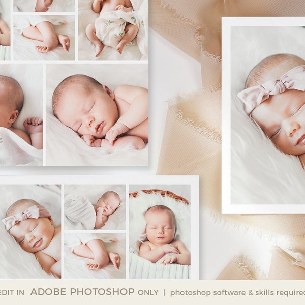 Photo Collage Template, INSTANT DOWNLOAD, Photo Collage Storyboard Template, 12x12
