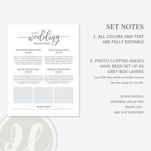 Wedding Photography Marketing Set, Photographer Branding Templates, Wedding Photographer Branding Package, Pricing Guide, Trifold Brochure image 2