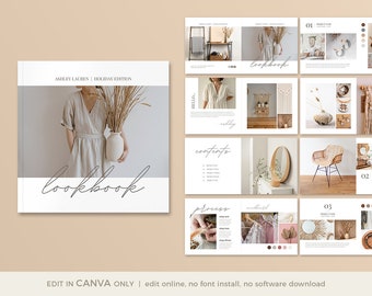 Plantilla de Canva para lookbook de vacaciones, portafolio de diseño de interiores (digital)