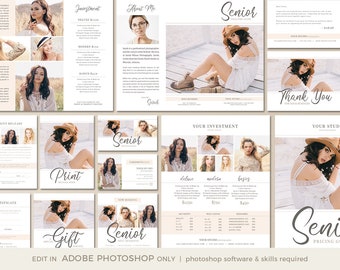 Senior Photography Welcome Packet, Photographer Branding Kit (Photoshop Template)