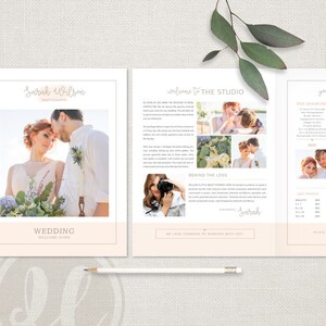 Wedding Photography Brochure, Client Welcome Guide, Wedding Photography Pricing Template, Wedding Price List, Bifold Brochure image 3