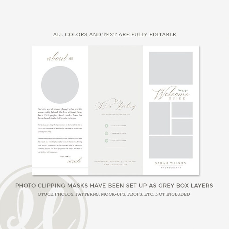 Photography Trifold Brochure Trifold Pricing Guide Etsy