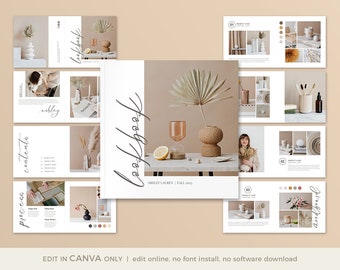 Editable Interior Design Lookbook Template, Canva Catalog (8x8" Square)