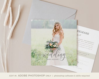 Wedding Photography Print Release Template - Photography Forms, Photo Release Form, Print Release Form, Instant Download, Photoshop Template