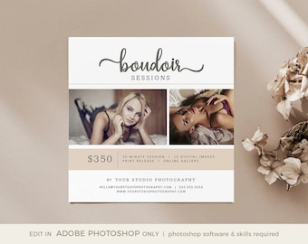 Boudoir Marketing Board, Boudoir Mini Session Template, INSTANT DOWNLOAD, Boudoir Photography