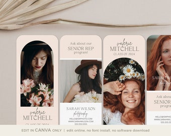 Senior Rep Card Canva Template, Photography Referral Card (Instant Download)