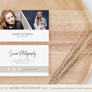 Senior Photography Business Card, Senior Photographer Business Card, INSTANT DOWNLOAD, Photoshop Template for Photographers