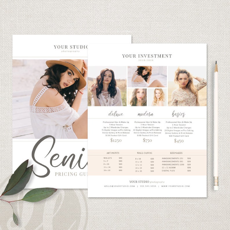 Senior Photography Pricing Guide, Senior Photography Pricing Template, Senior Photographer Price Sheet, Price Guide List, Photo Price List image 5