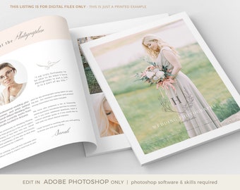 Wedding Photography Magazine, Wedding Welcome Guide, Wedding Photographer Magazine Template