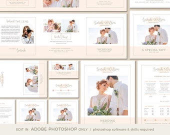 Wedding Photography Marketing Templates, Pricing Guide (Photoshop)