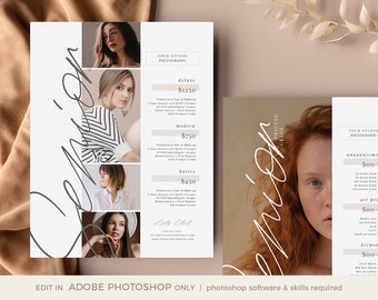 Senior Photography Pricing Guide, Senior Photography Pricing Template, Senior Photographer Price Sheet, Price Guide List, Photo Price List