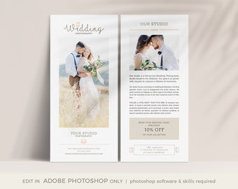 Wedding Photography Rack Card Template, 4x8 Promo (Photoshop Template)